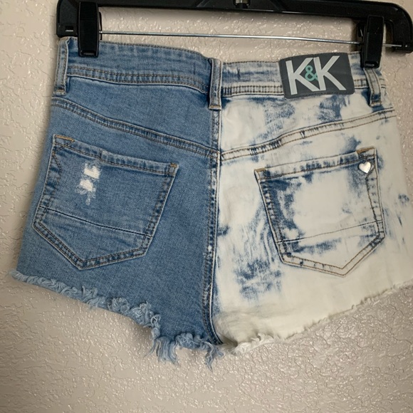 Kendall & kylie hi rise jeans shorts two tones distressed size 3 - Picture 2 of 8